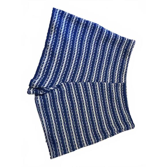 Zara Knit Blue and White Striped Women's Skort Sz M - Picture 6 of 8